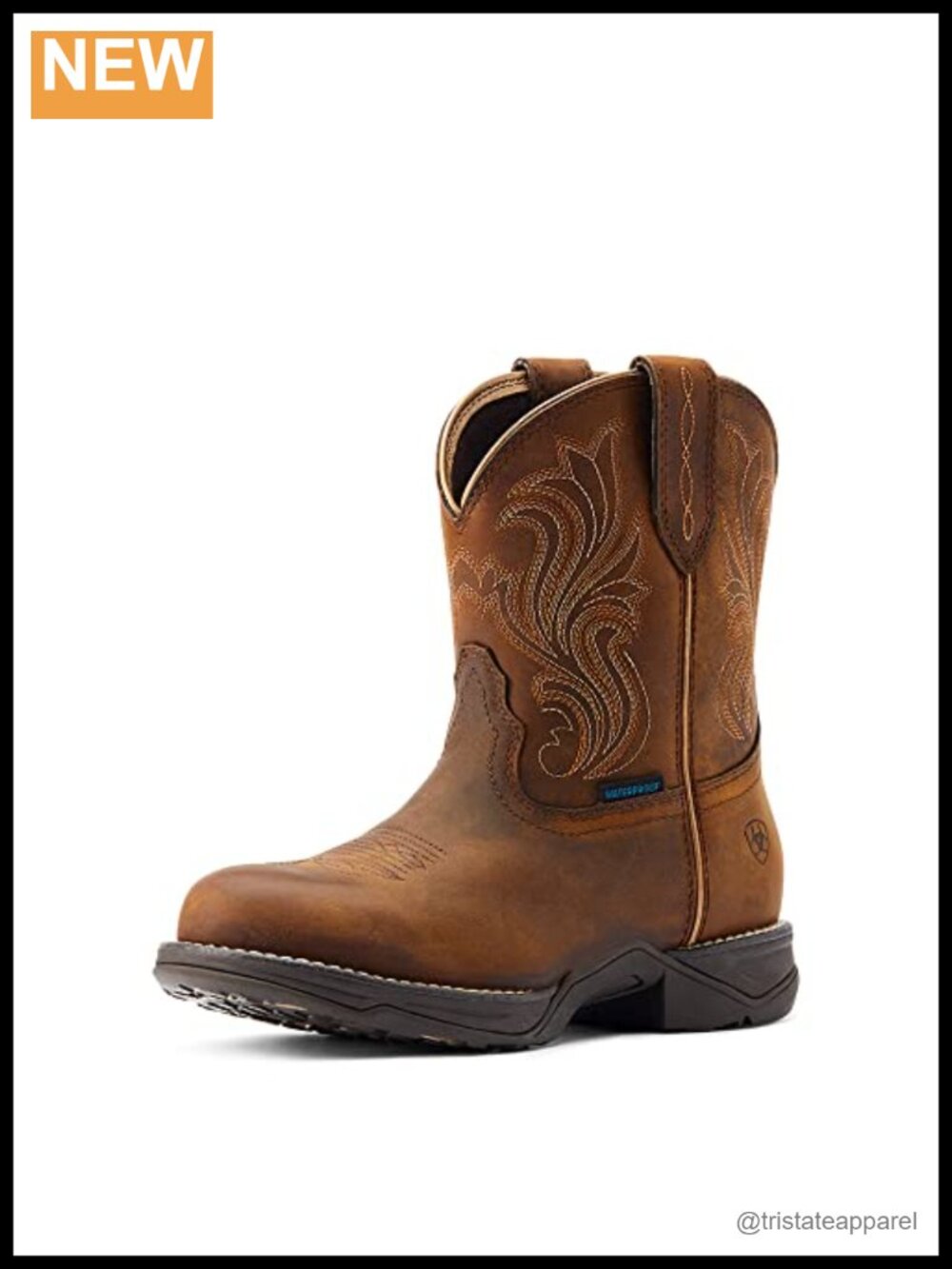 Ariat Waterproof Western Boot - Round Toe Full Grain Leather w/ Duratread Sole